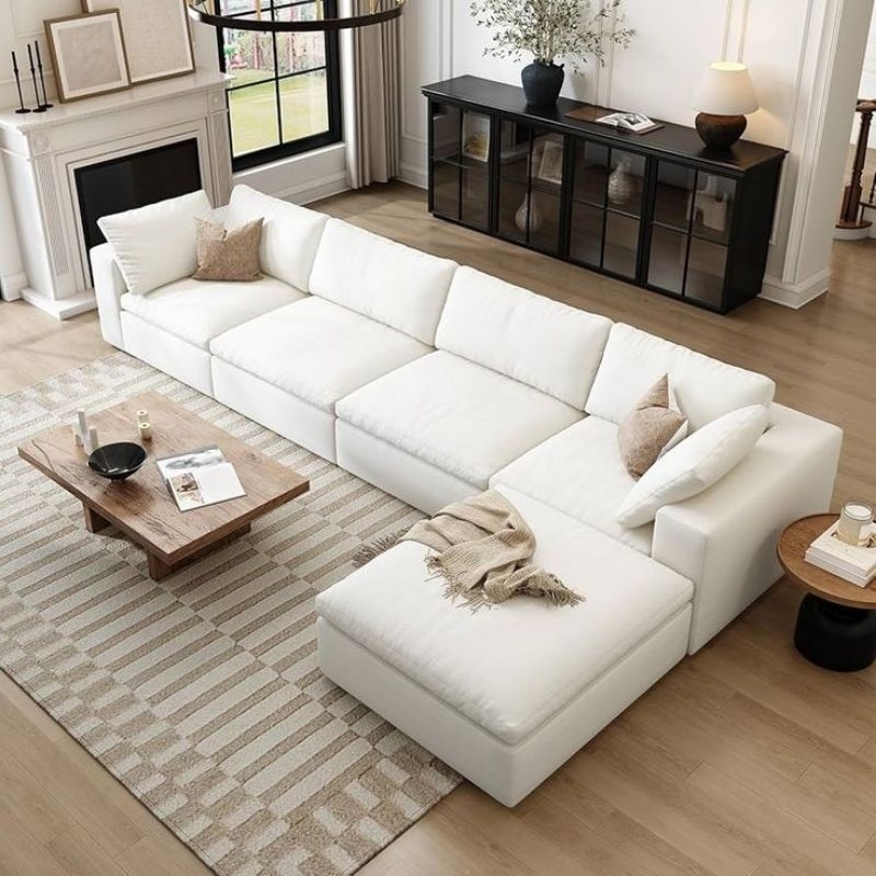 sofa minimalis / sofa aesthetics / sofa l minimalis / sofa 4 seater / sofa ruang tamu minimalis set