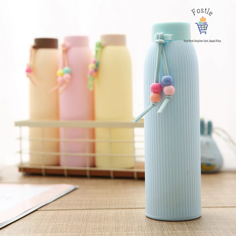 Botol Minum Macaron Aesthetic Botol Tumbler Kaca Tempat Minuman Souvenir Murah Wadah Air Penyimpanan