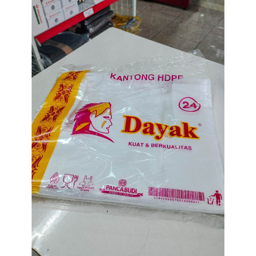 Kantong Plastik Kresek HDPE Dayak Bening ukuran 24