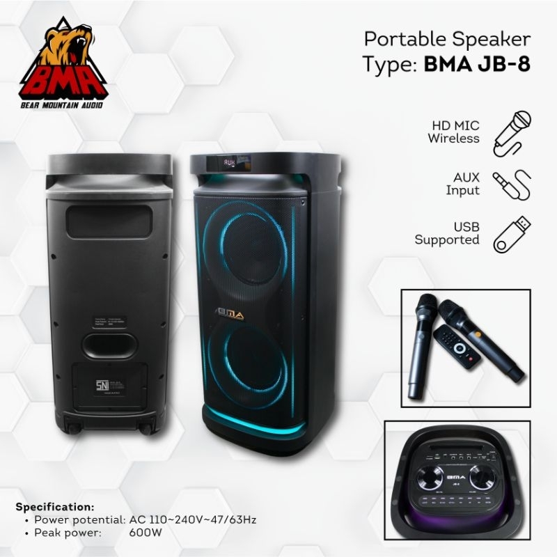 SPEAKER PARTYBOX BMA 8 INCH, BMA JB8