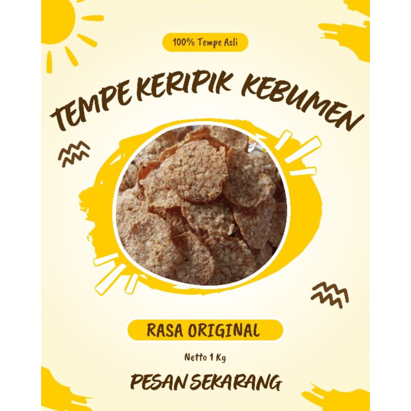 

Keripik Tempe Kebumen asli 1000gr rasa original