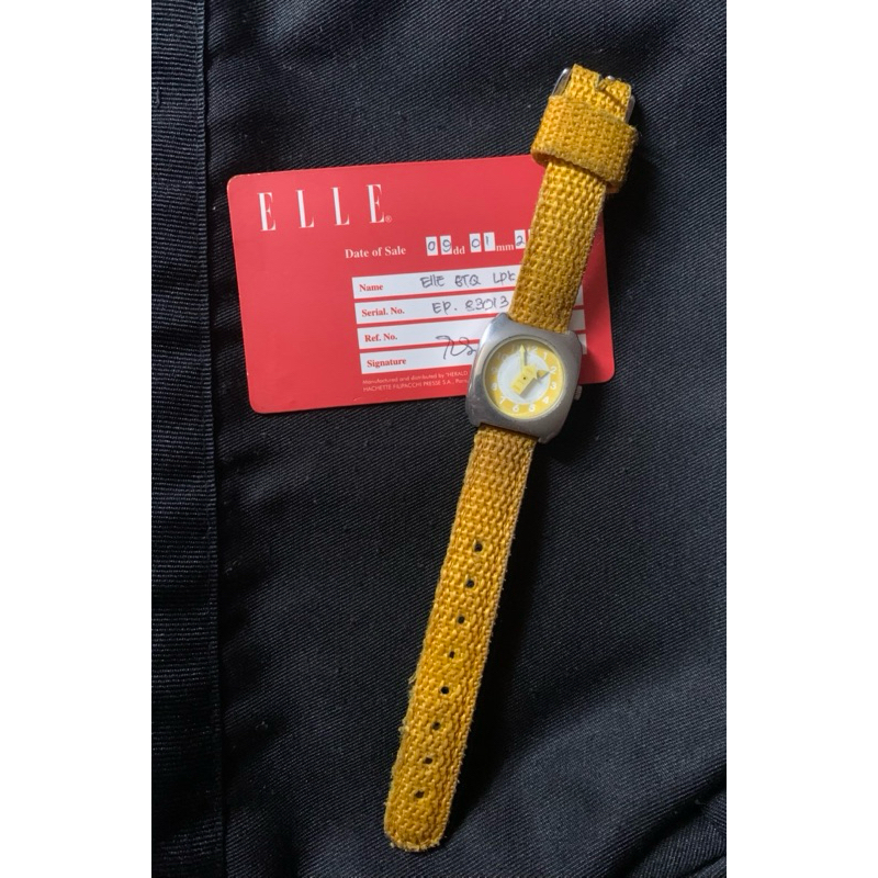 Vintage watch Elle BACA DESKRIPSI jam tangan kuning y2k jadul