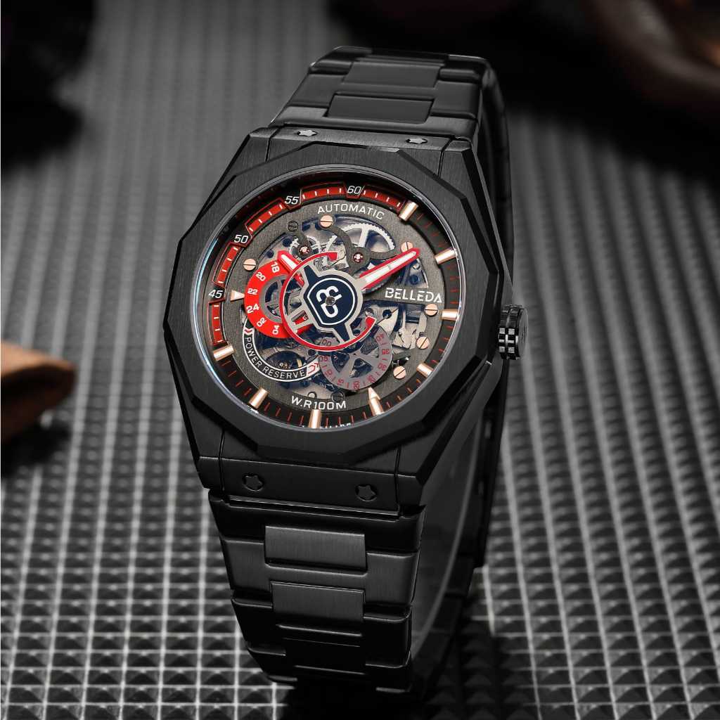 Jam Tangan Pria Belleda 9568 Automatic Rantai Stainless Limited Anti Air 10 Atm Man Watches