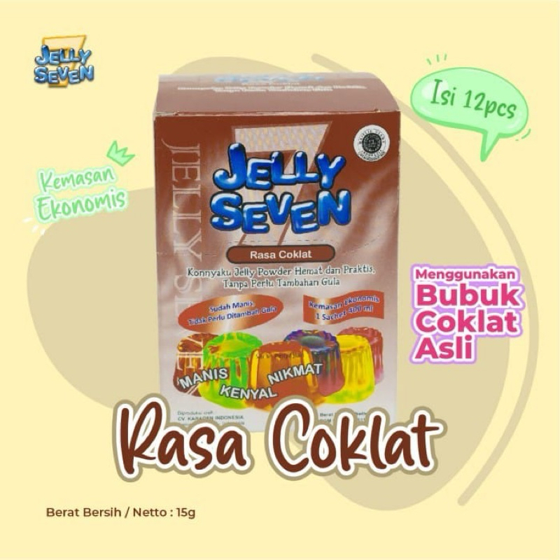 

1 BOX JELLY SEVEN RASA COKLAT TIDAK PERLU TAMBAH GULA ISI 12PCS