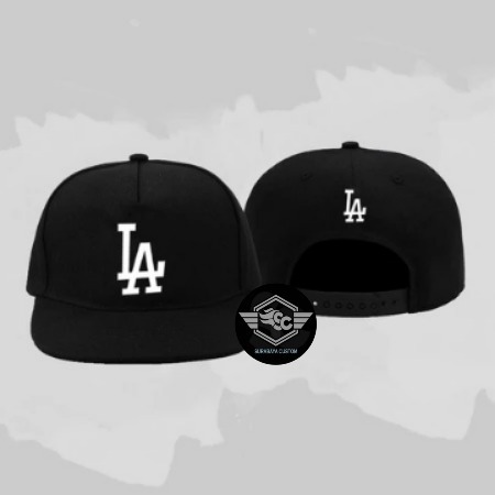 Topi Pria / Aksesoris Fashion / Topi Distro Snapback LA Logo White Premium