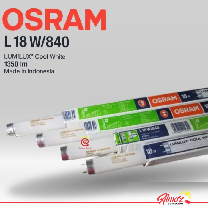 OSRAM Lampu TL T8 18W Lumilux Cool White / TL Lumilux 18 Watt 840 4000K OSRAM
