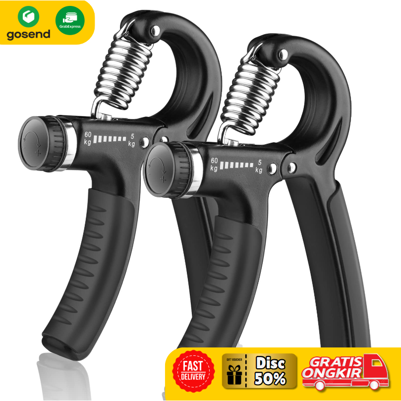 Handgrip Latih Otot Lengan Tangan Alat Adjustable Handgrip Gym Rumahan 50-60kg