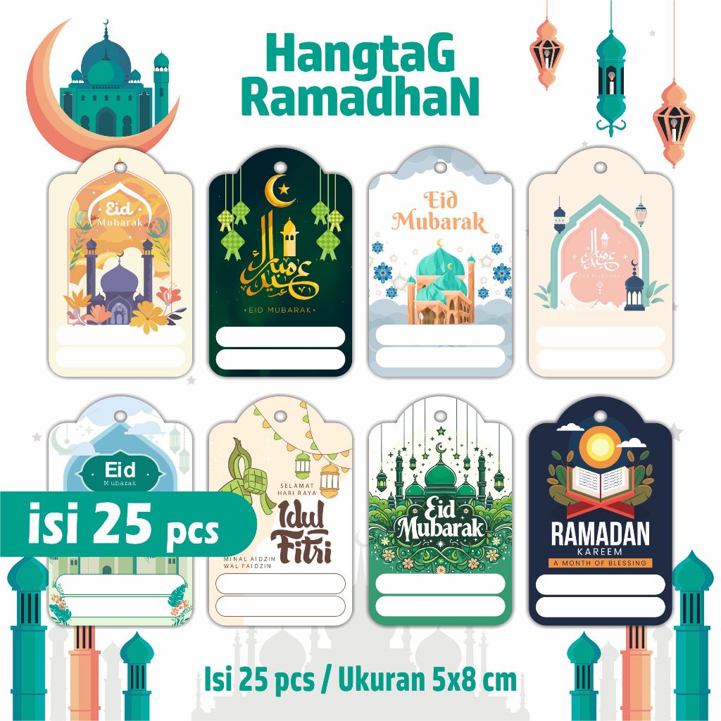 

Hangtag Hampers Lebaran - tag hampers idul fitri - Tag Eid mubarak - hangtag ramadhan