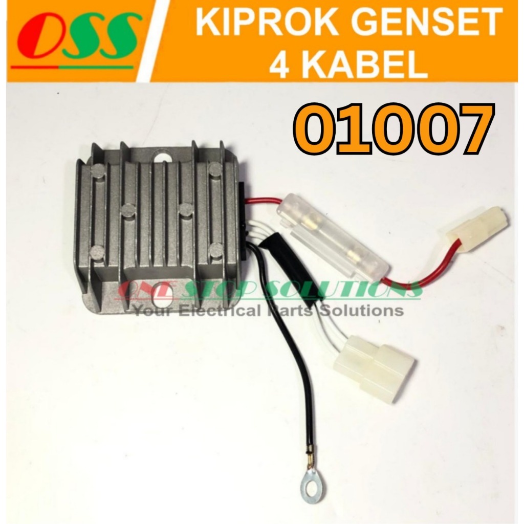 KIPROK GENSET / DC CHARGE BATTERY / CAS AKI / REGULATOR VOLTAGE 5 KW 4 KABEL 186F