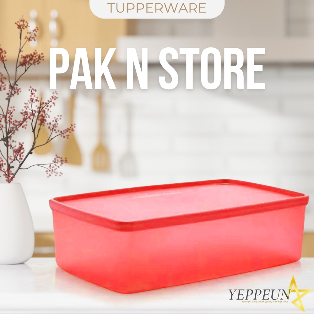 Tempat penyimpanan Tupperware Pak N Store Red 1,4L