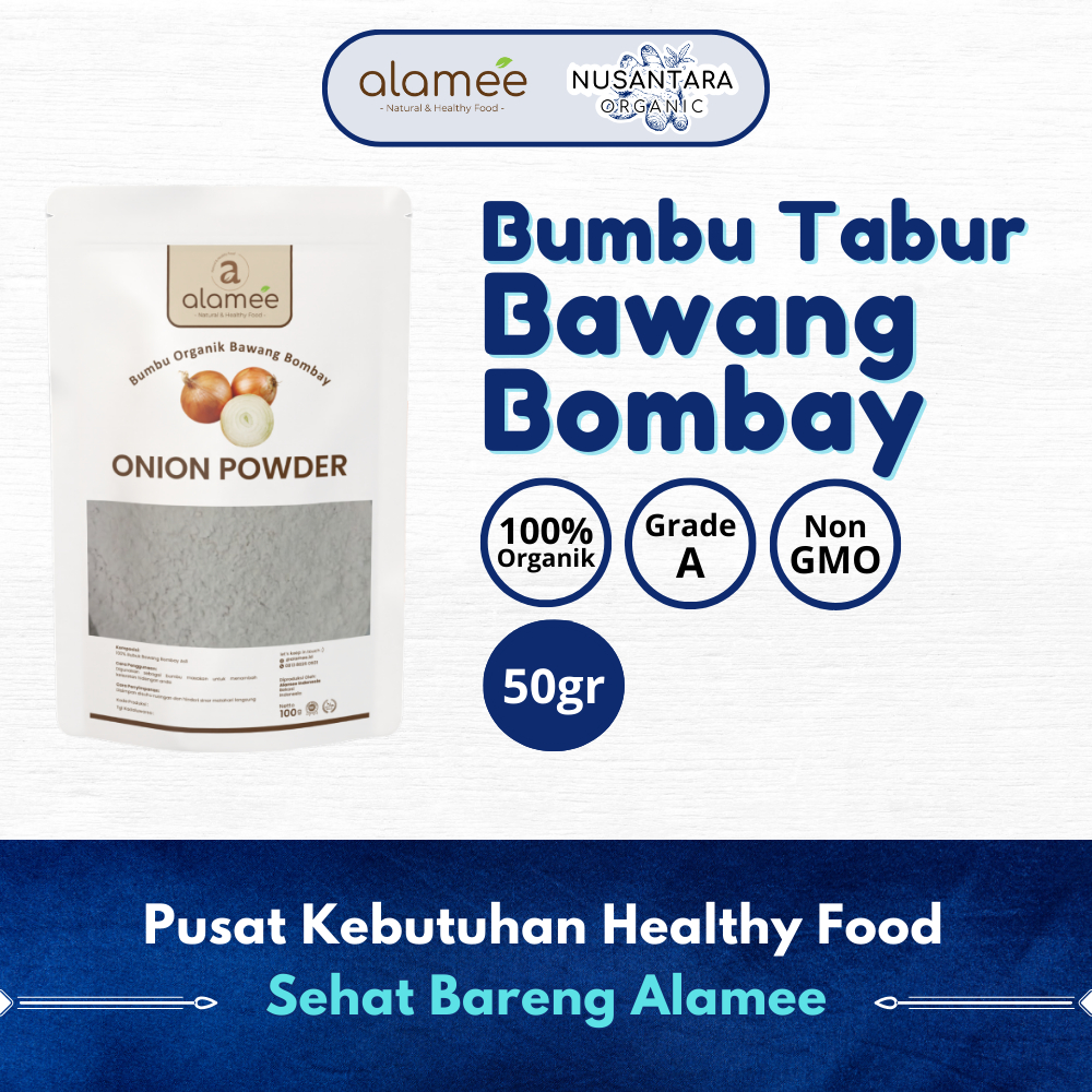 

ALAMEE 50gr Bawang Bombay Bubuk Onion Powder Bumbu Bombai Dapur Organik Murni Asli Tanpa Campuran