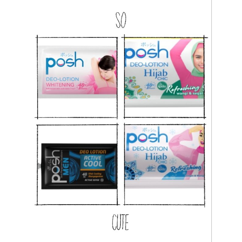 Posh deodorant lotion sachet