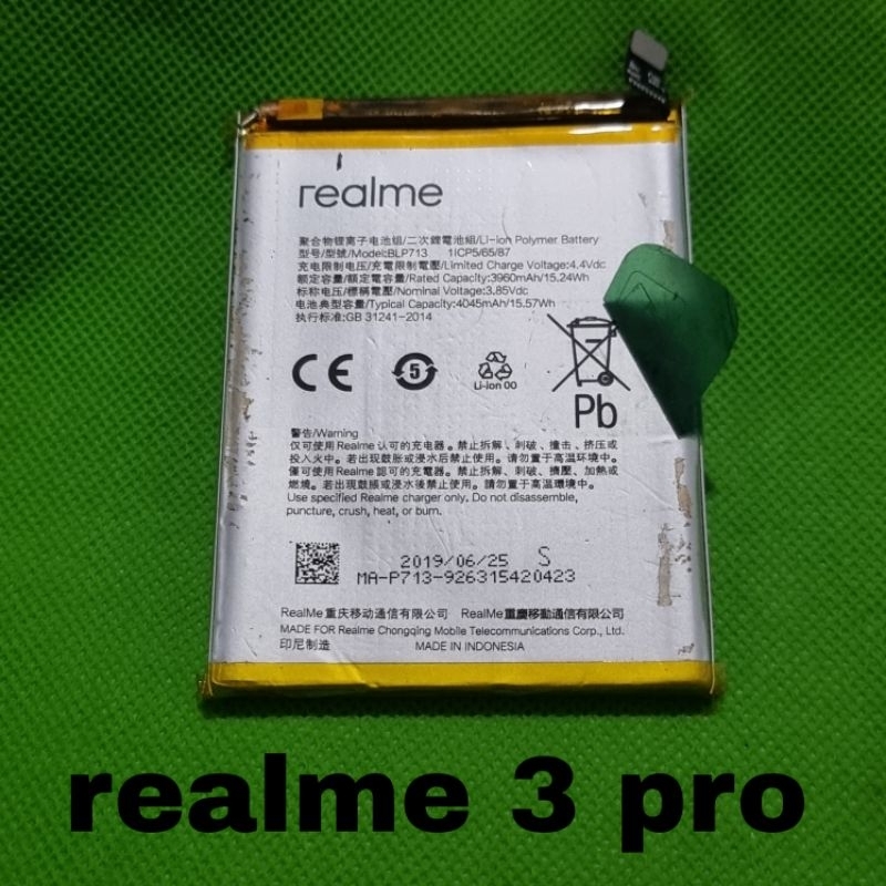 BATU BATRE BATERAI REALME 3 PRO BLP713 ORI COPOTAN NORMAL