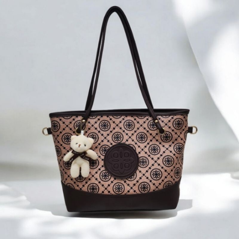 Tas Tote bag wanita /tas jinjing bahu wanita free boneka