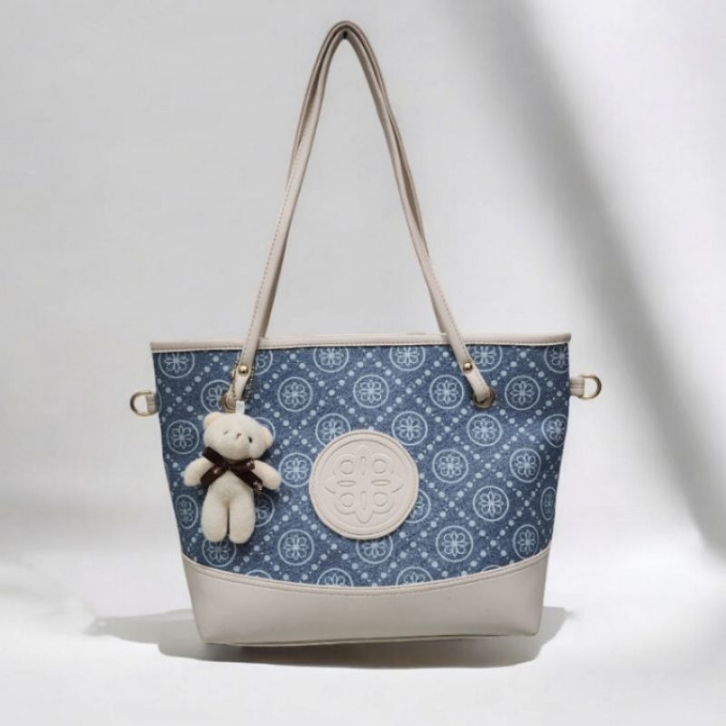 Tas Tote bag wanita /tas jinjing bahu wanita free boneka
