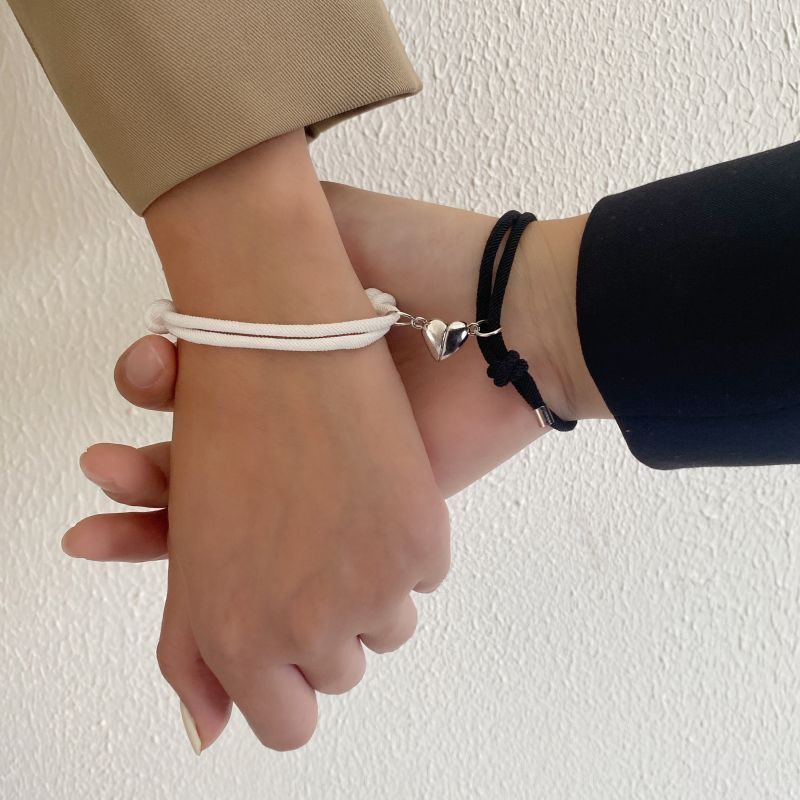 Gelang Couple Best Friend Alloy Love Magnet Pasangan Sahabat Simple (2pcs)
