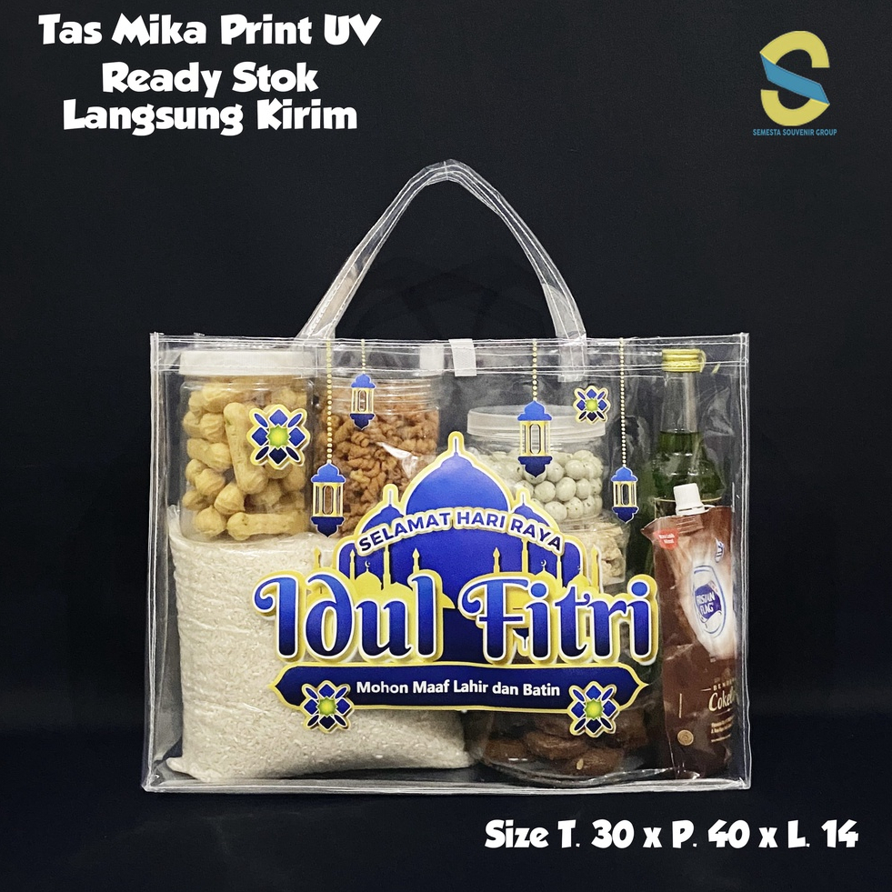 

Tas Lebaran Mika Print Gambar Transparan| Tas Ready Stock Parcel Lebaran Idul Fitri