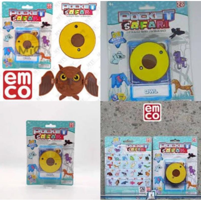 EMCO POCKET SAFARI OWL HURUF O ALPHABET O ORIGINAL mainan PREMIUM BURUNG HANTU DIKIRIM SESUAI GAMBAR