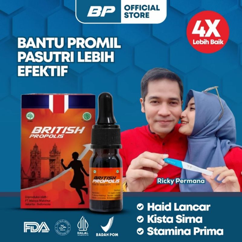 BRITISH PROPOLIS - Promil Program Hamil Stamina Pria, Kesuburan Wanita, Kista, Miom, Lancarkan Haid