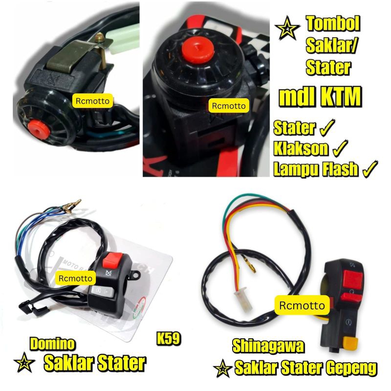 Saklar stater klakson Lampu Motor On On Off Stang Motor 3 Kabel Switch 2 ON Tombol