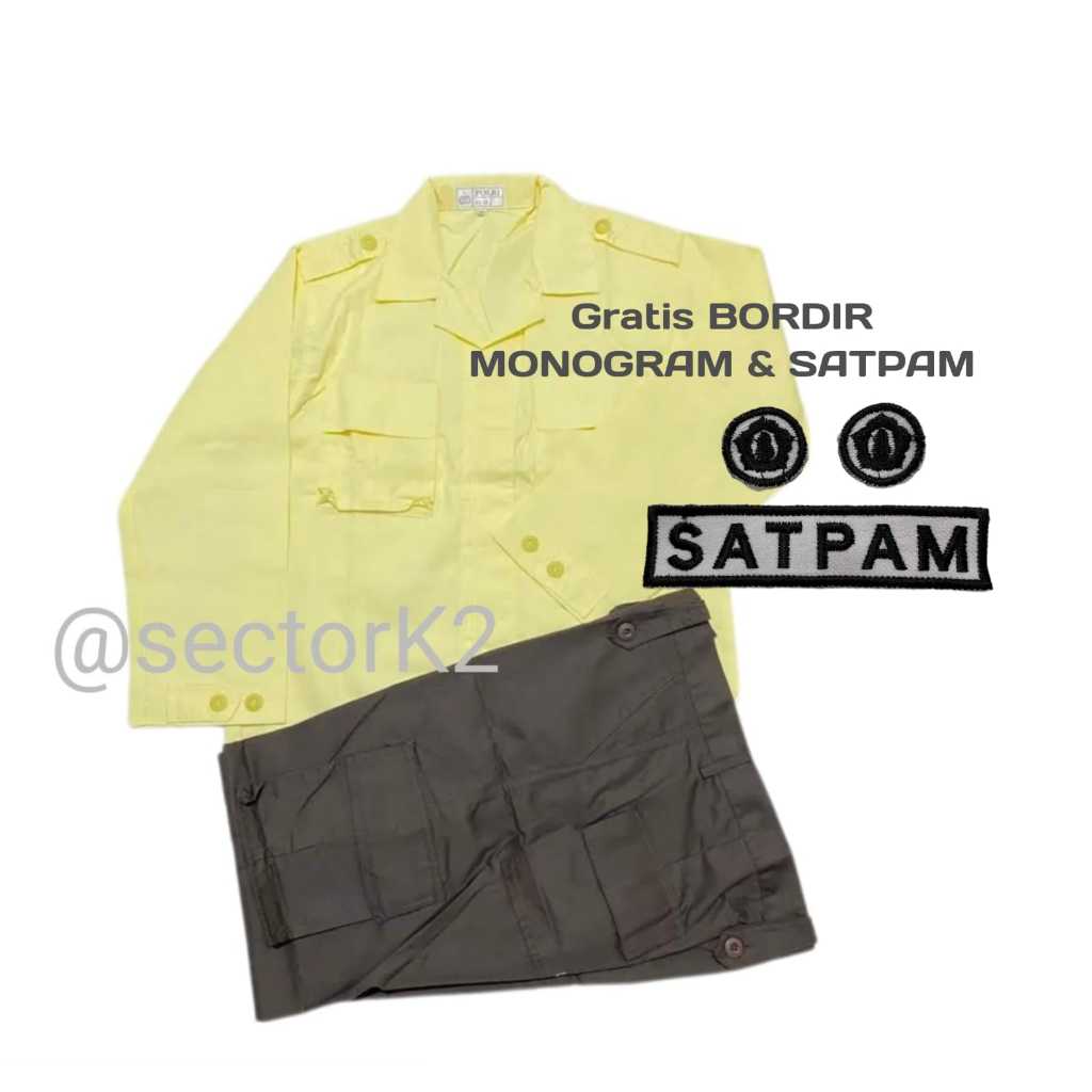 Setelan Pdl Satpam Pdl Krem Pdl Coklat Pdl Hitam Baju Seragam Security Cream Pdl Coklat Krem Hitam S