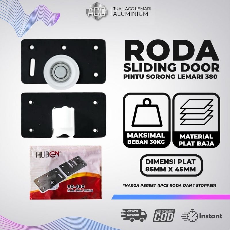 Roda sliding door 380 / roda pintu sorong lemari 380