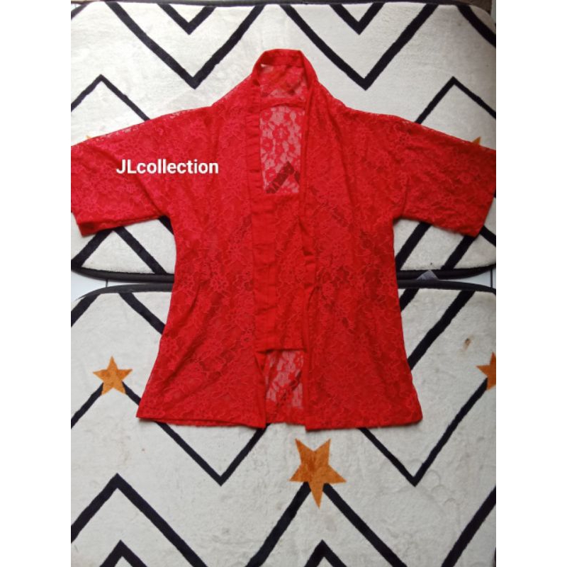 ATASAN ANAK PEREMPUAN TK SD BAJU KEBAYA BROKAT KUTUBARU LENGAN PENDEK