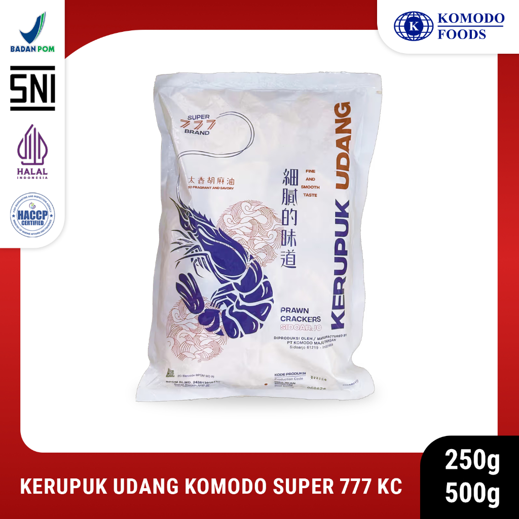 

Kerupuk Udang Komodo Foods Super 777 (4x6cm) krupuk tradisional Shrimp/Prawn Crackers