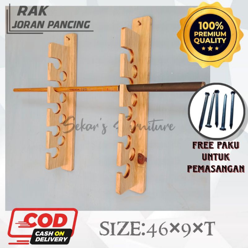 RAK JORAN DINDING....  Rak joran dinding kayu pinus  RAK JORAN PANCING