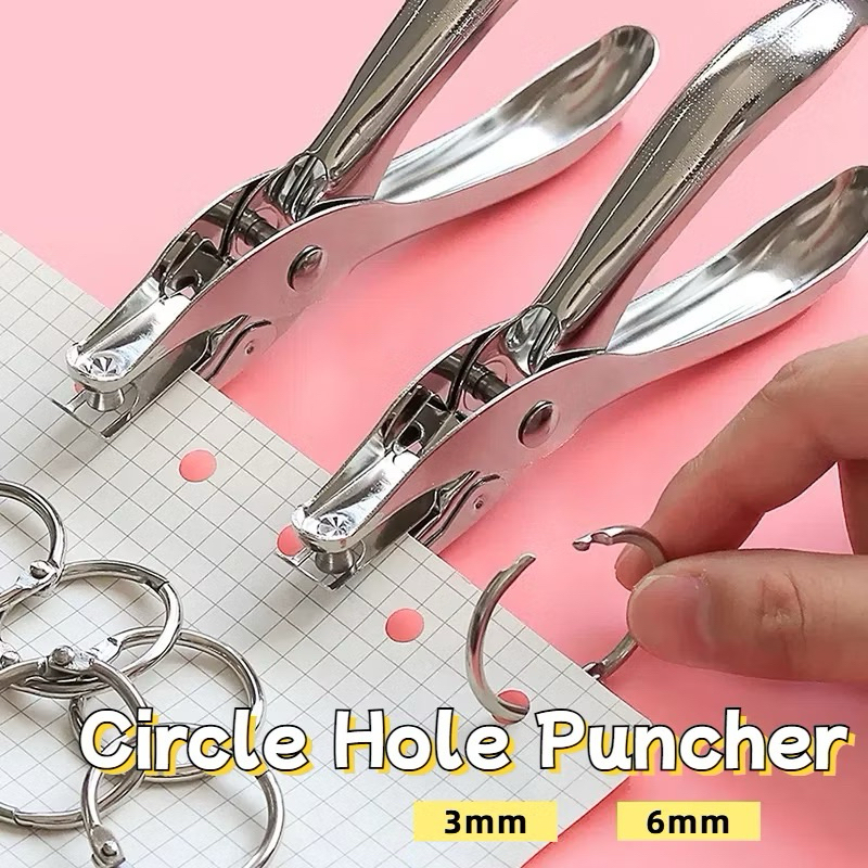 READY STOCK BISA COD - TANG PELUBANG KERTAS BINDER ONE HOLE PUNCHER 6mm 3mm BESI KUAT AWET TAHAN LAM