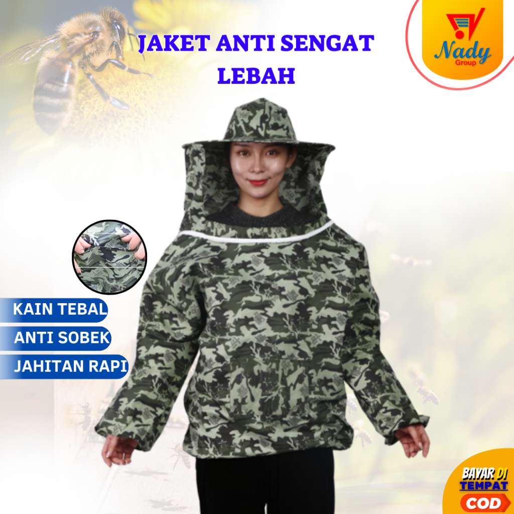 Baju Jaket Anti Sengat Lebah | Alat Peternakan Lebah Madu Lebah Klanceng Cerana Melifera