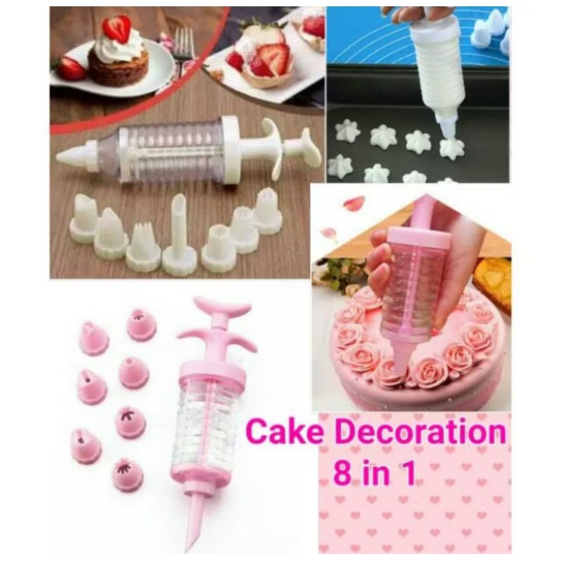 Cetakan Kue 8 in 1// Alat Hias Kue 7 in 1 Semprotan hias kue