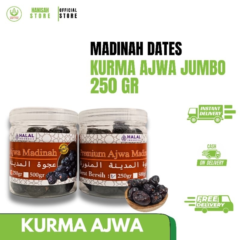 

Kurma Ajwa Jumbo Premium Organik 250g & 500g