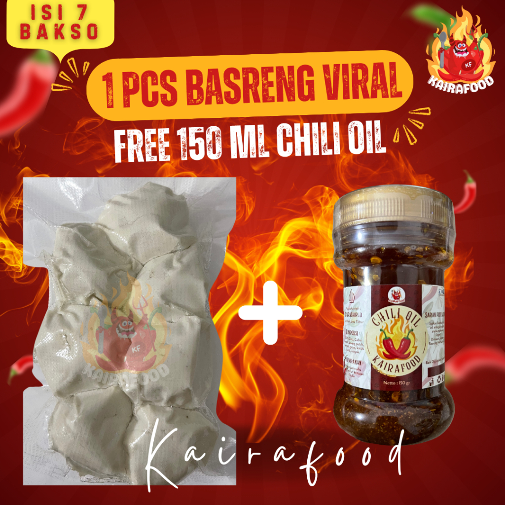 

BOTOL CHILI OIL 150 ML+ BASRENG MENTAH