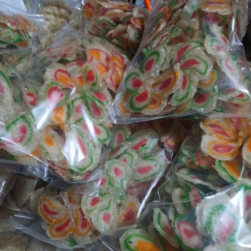 

[TER ENAK & TERMURAH]Kerupuk cacauan bentuk bunga pisang unik asli khas sunda produksi cillilin enak renyah gurih harga termurah