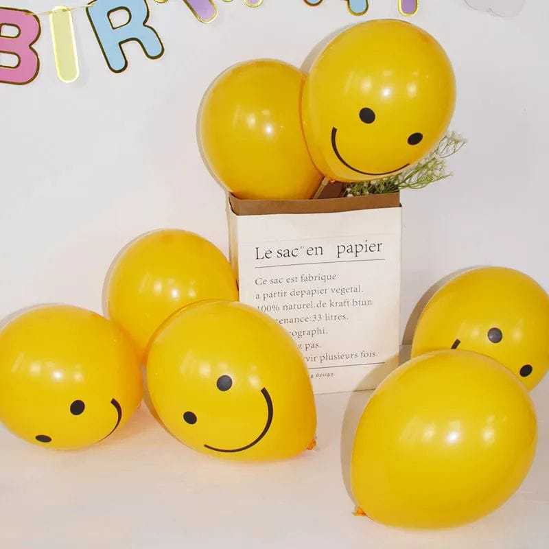 Balon emoticon smile kuning Ecer Isi 25 Pc