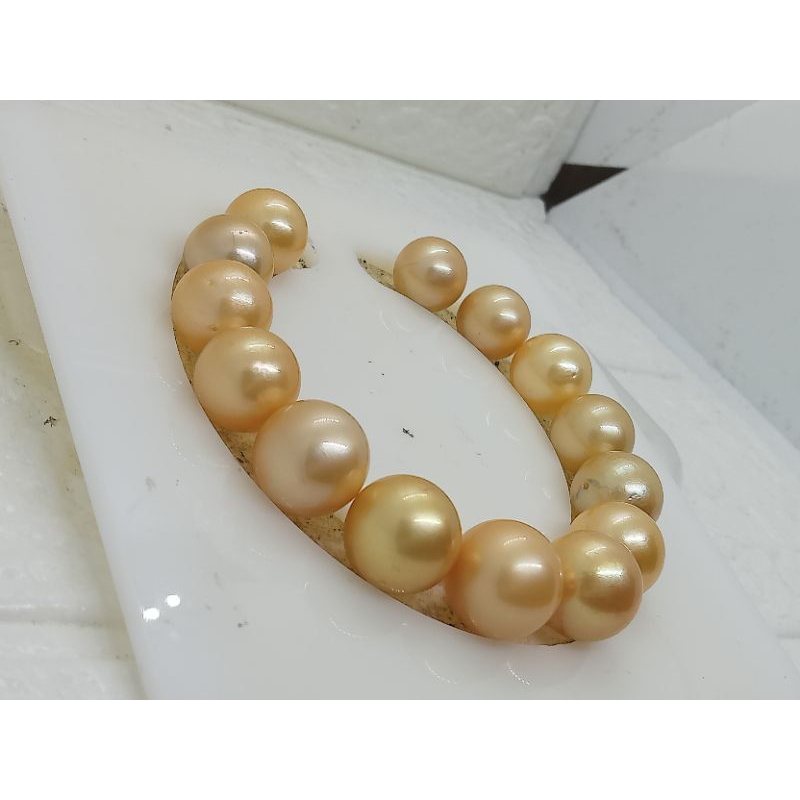 gelang  full mutiara air Laut gold matang gelang mutiara air Laut grade A+ gelang mutiara air Laut o