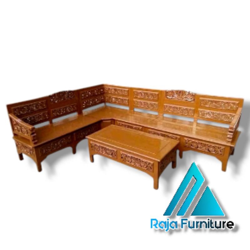 Raja Furniture Kursi sudut mawar Bahan Kayu Mahoni