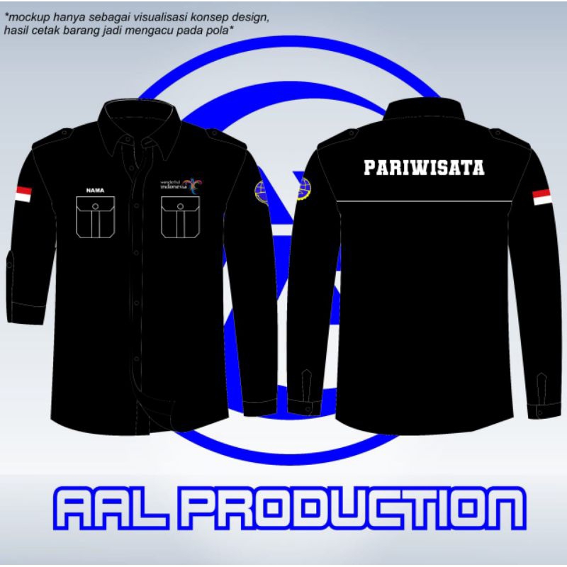 KEMEJA PARIWISATA LENGAN PANJANG FULL BORDIR