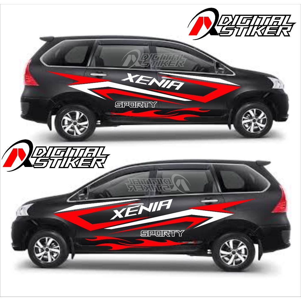 Stiker mobil xenia cutting sticker body samping sporty stiker mobil toyota xenia avanza