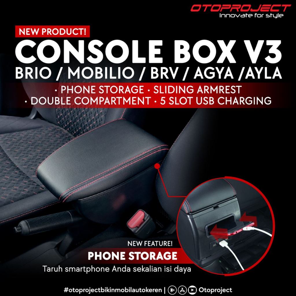 Console Consule Konsol Box Armrest Otoproject All New Brio Mobilio BRV