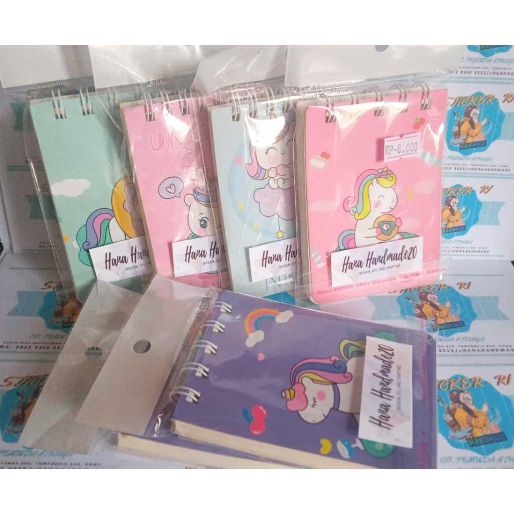 

NOTEBOOK RING MEMO A7 SPIRAL isi 80 Lembar Ring Atas Motif Unicorn Rabbit