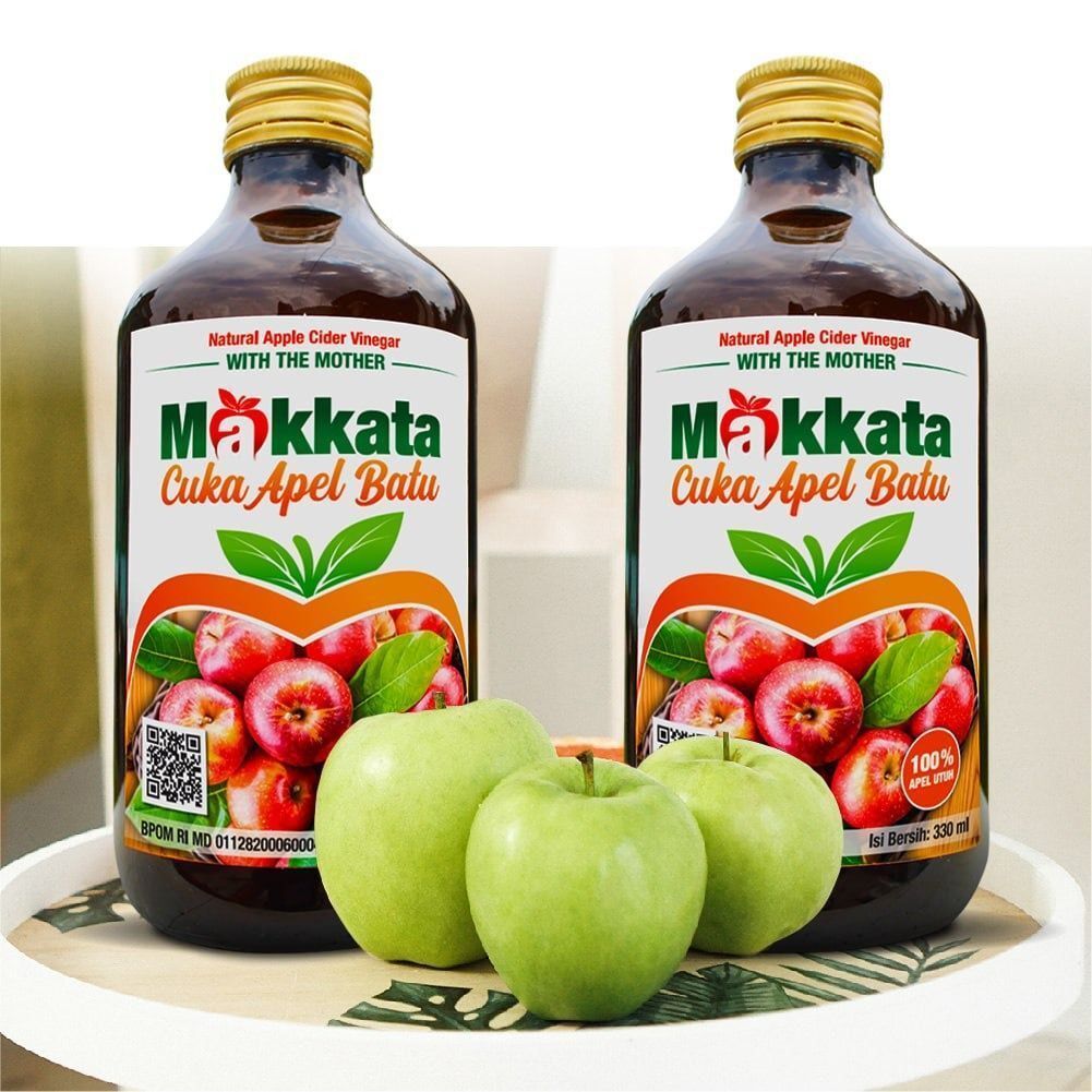 

Cuka Apel Makkata With Mother Kemasan Botol Kaca 330ml