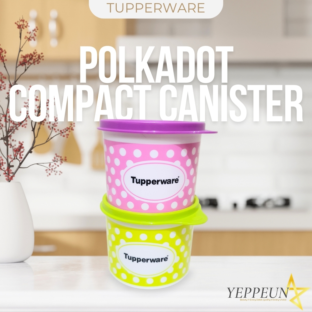 Toples Tupperware Polkadot Compact Canister