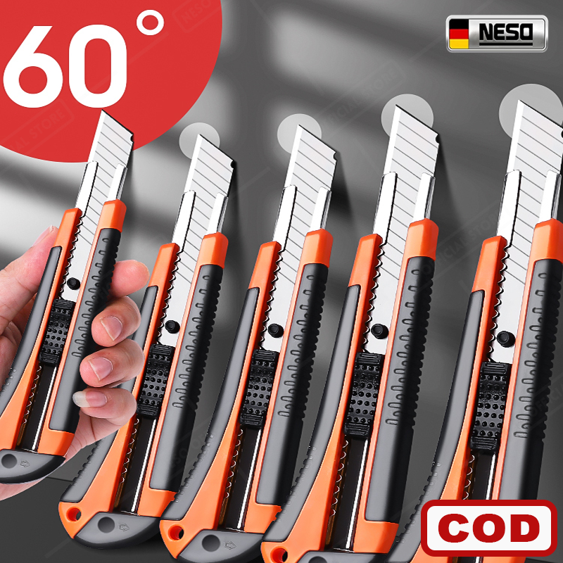 

NESO 18MM Cutter Pisau Pemotong Kertas （COD）Knife Utility Auto Lock multifungsi penggaris kater tajam Pisau Cutter D