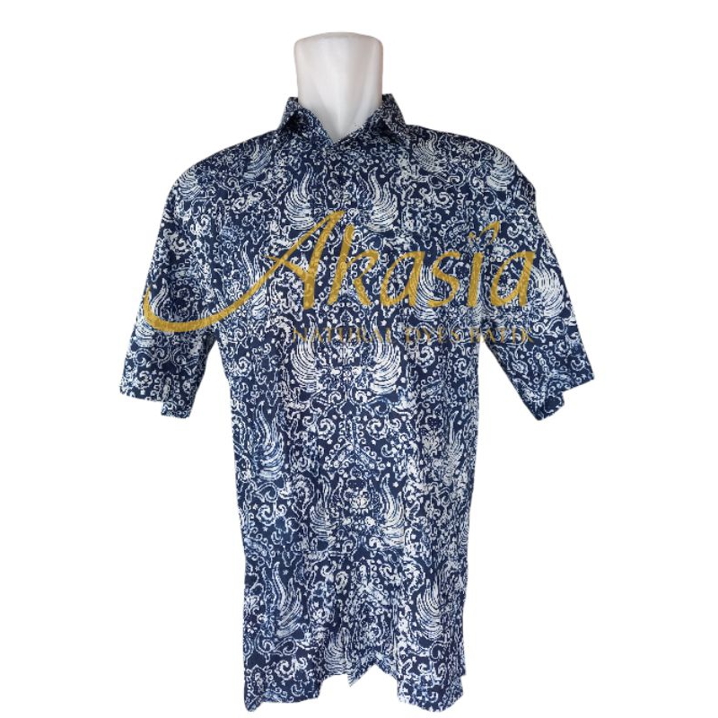 Kemeja Batik Cap dengan Pewarnaan Alami Indigofera