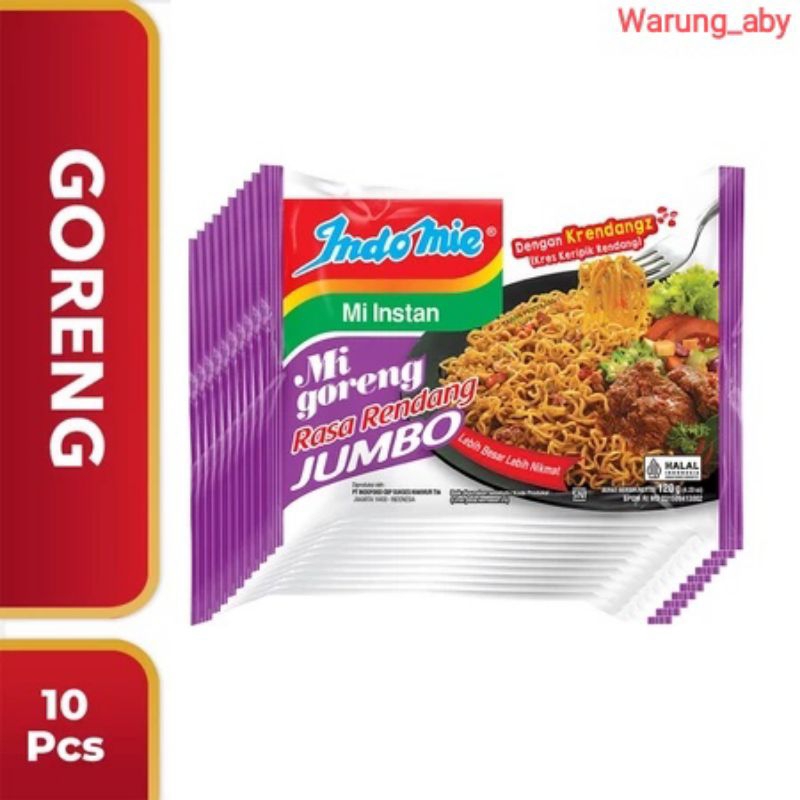 

Indomie Goreng Rendang Jumbo Isi 10 Pcs | Indomie Goreng | Kuliner Nusantara