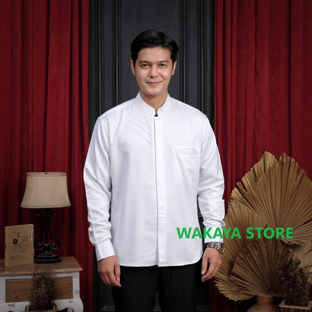 WAKAYA | KEMEJA KOKO MARVEL original | koko dewasa lengan panjang Bahan Toyobo Premium Adem Kerah Sa