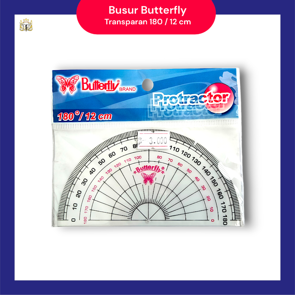 

Penggaris Busur Butterfly Transparan 180 derajat / 12 cm Serbaguna untuk sekolah