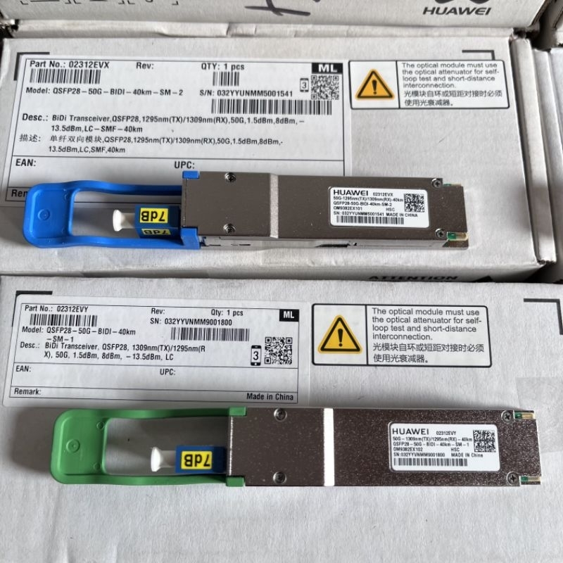 QSFP28 50G 40km BIDI HUAWEI Single Core (Sepasang)